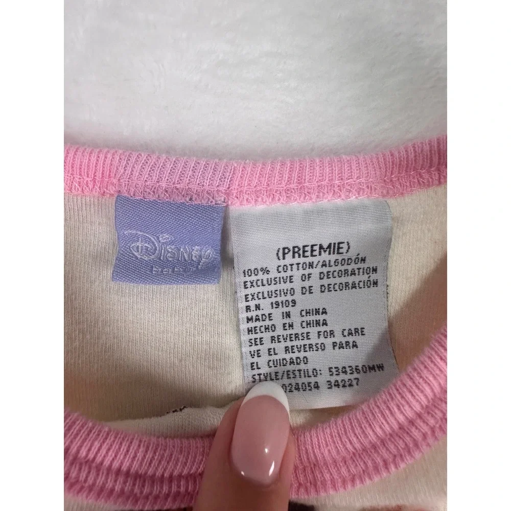 Disney Baby Minnie Mouse Bodysuit Preemie Cream Pink Short Sleeve Infant Girl
